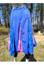 Cloakmakers.com K512-Blue & Raspberry Godet Style Rayon Skirt