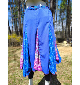 Cloakmakers.com K512-Blue & Raspberry Godet Style Rayon Skirt