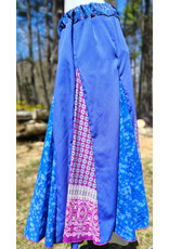 Cloakmakers.com K512-Blue & Raspberry Godet Style Rayon Skirt