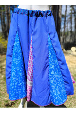 Cloakmakers.com K512-Blue & Raspberry Godet Style Rayon Skirt