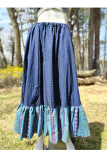 Cloakmakers.com K514-Blue & Gold Pattern Skirt w/ Purple & Green Fringe