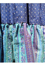 Cloakmakers.com K514-Blue & Gold Pattern Skirt w/ Purple & Green Fringe