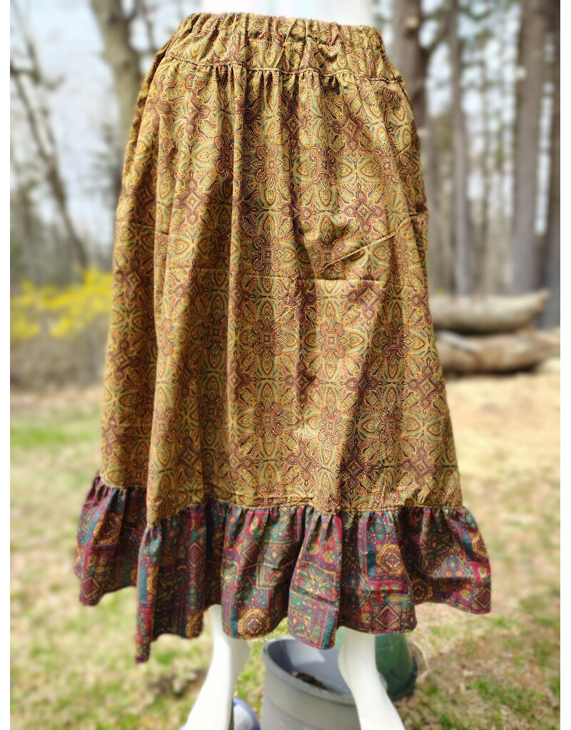 Cloakmakers.com K515-Brown, Gold, & Green Medallion Skirt