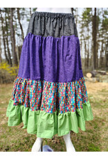 Cloakmakers.com K516-Black, Purple, Green & Multi-Color Pattern Skirt