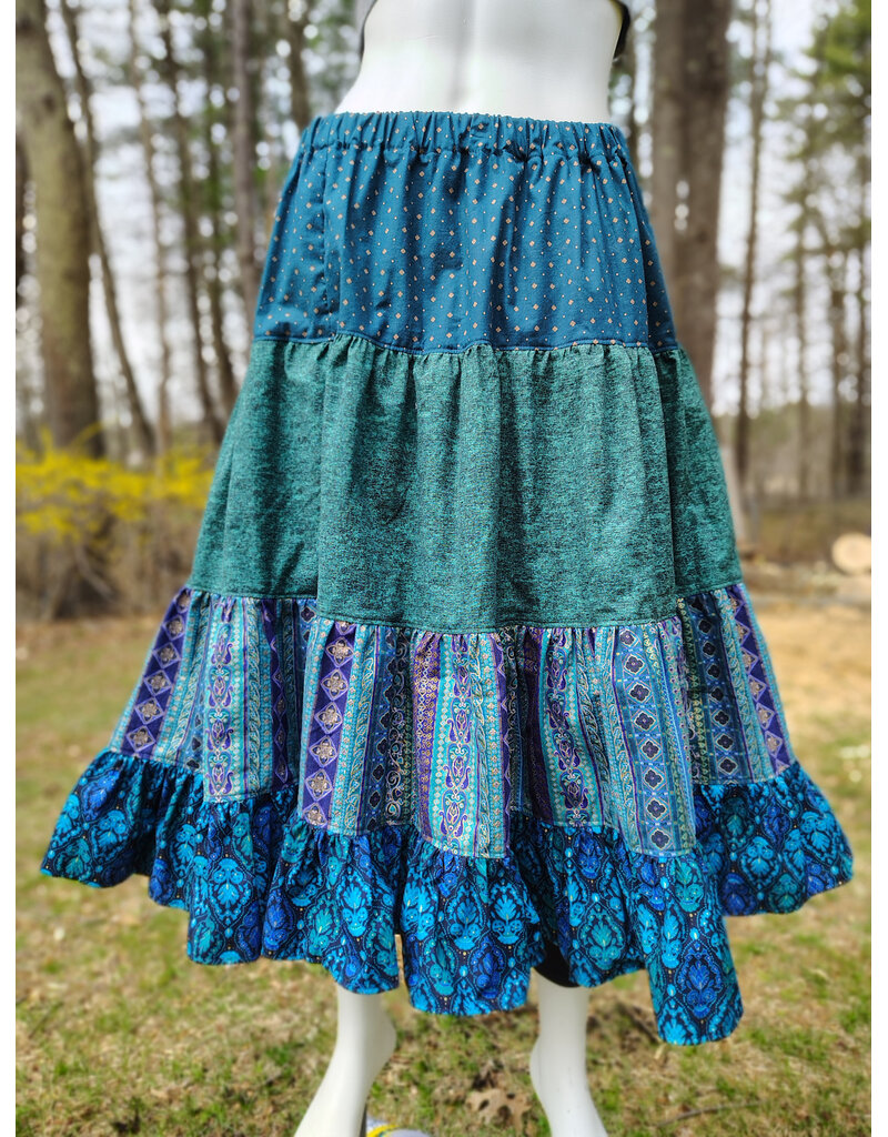Cloakmakers.com K518-Green Triple Layer Skirt w/ Flared Hem