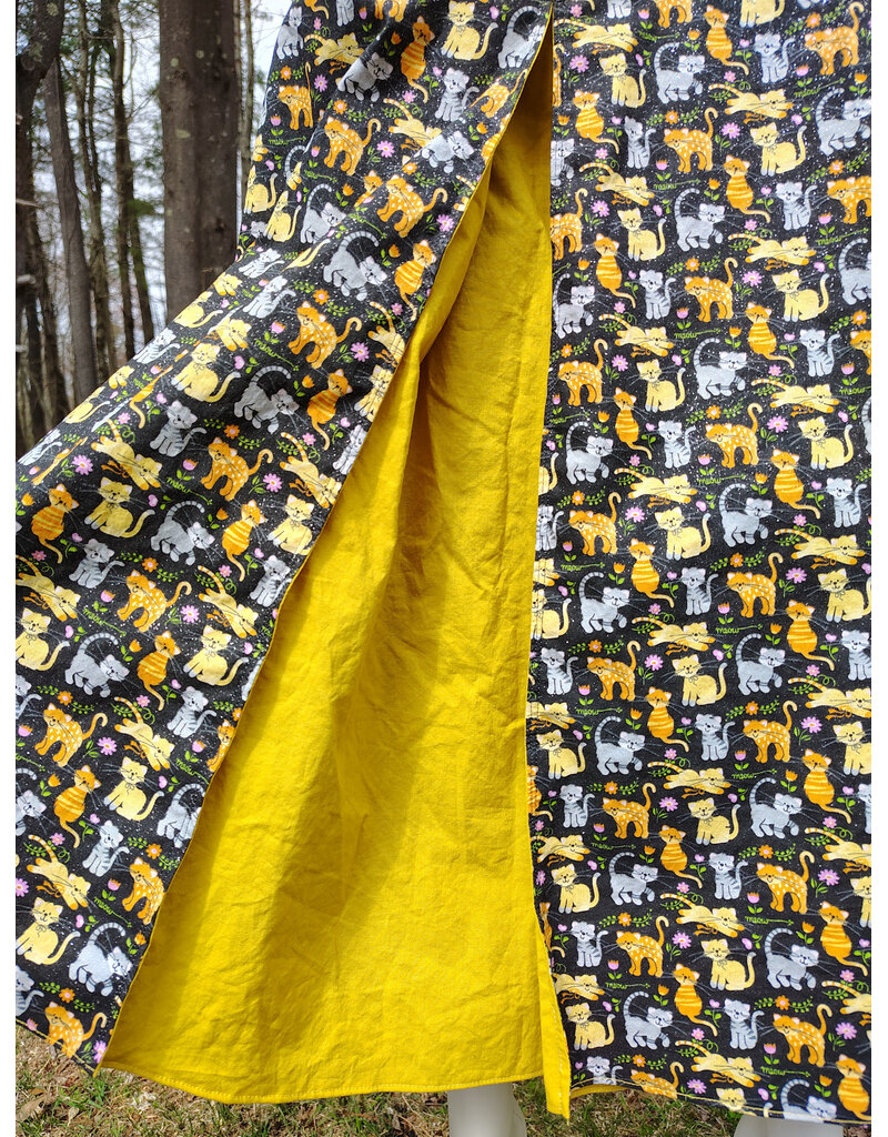 Cloakmakers.com K521-Multi-Color Cat Pleated Skirt w/ Yellow Panel Inserts