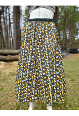 Cloakmakers.com K521-Multi-Color Cat Pleated Skirt w/ Yellow Panel Inserts