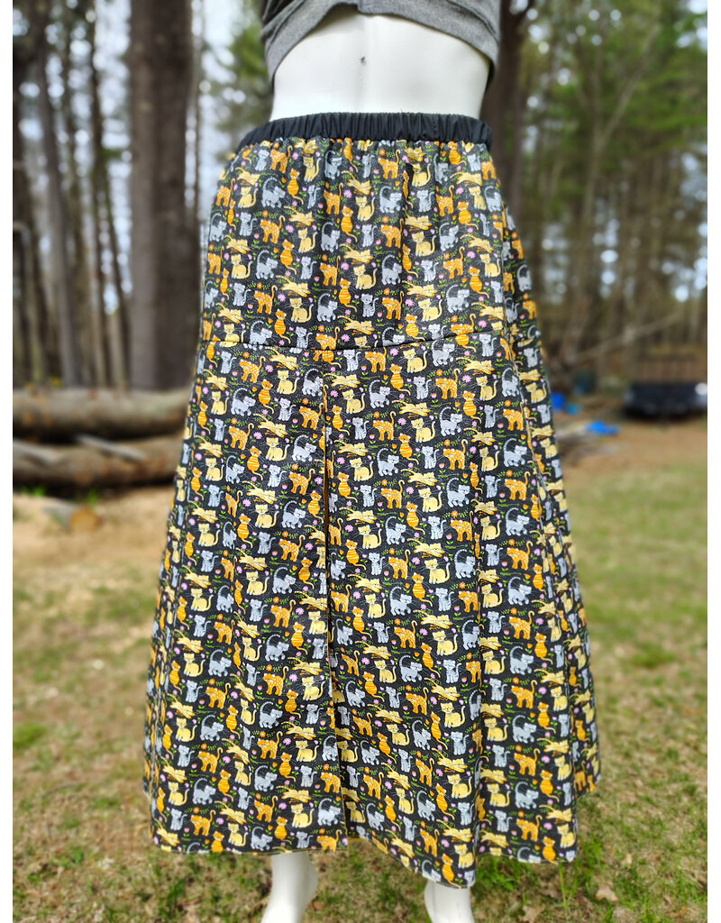 Cloakmakers.com K521-Multi-Color Cat Pleated Skirt w/ Yellow Panel Inserts