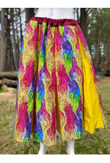 Cloakmakers.com K522-Rainbow Swirls Skirt w/ Yellow Panel Inserts