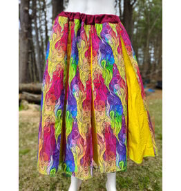 Cloakmakers.com K522-Rainbow Swirls Skirt w/ Yellow Panel Inserts