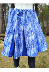 Cloakmakers.com K523-Blue & White  Cloud Layer Tie Die Skirt w/ Blue Panel Inserts