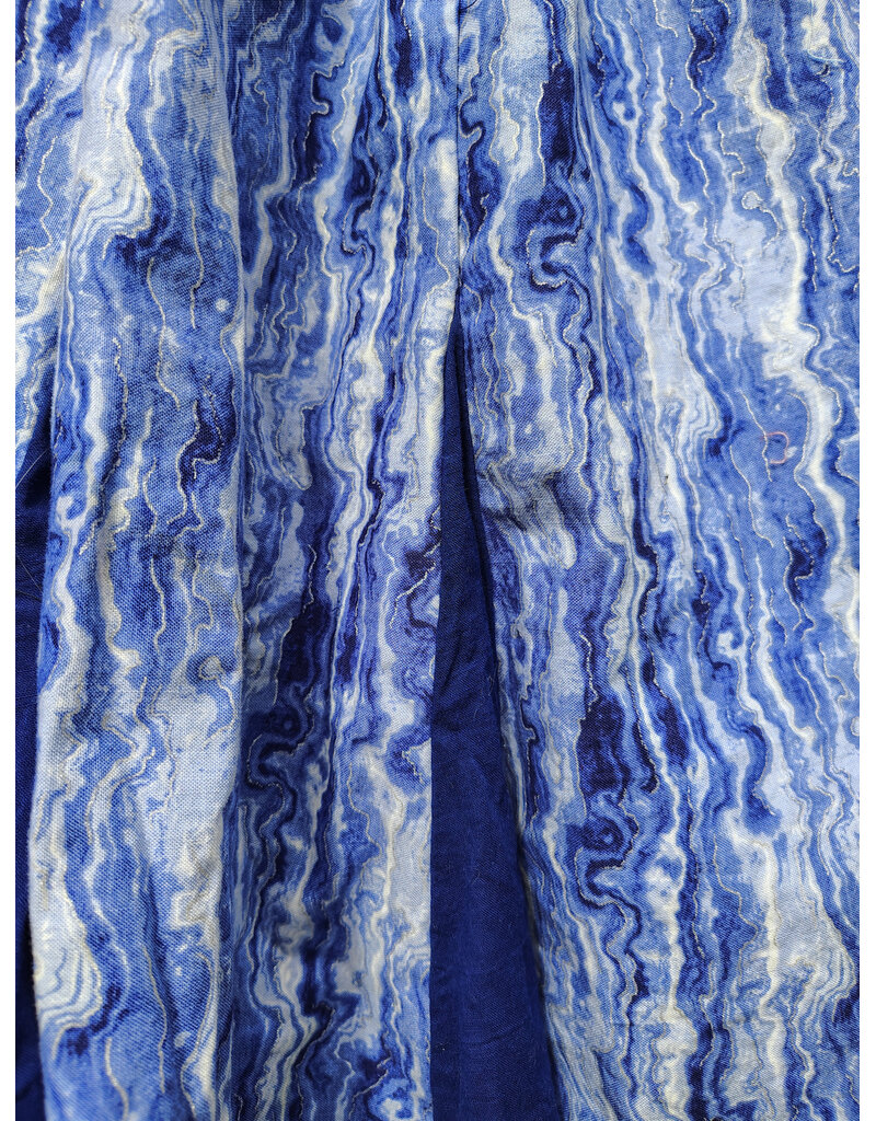 Cloakmakers.com K523-Blue & White  Cloud Layer Tie Die Skirt w/ Blue Panel Inserts