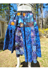 Cloakmakers.com K526-Washable Galaxy & Blue Shooting Stars Cotton Skirt w/ Pockets