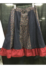 K529-Blue Red Skirt w/Ruffle