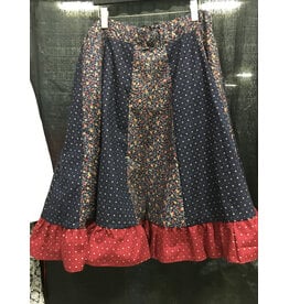 K529-Blue Red Skirt w/Ruffle