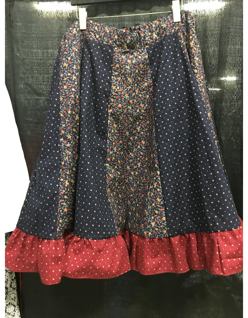 K529-Blue Red Skirt w/Ruffle