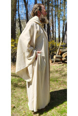 Cloakmakers.com R578-Washable Lightweight Cream & Gold Wool Blend Robe w/ Gold Tone Clasp & Pockets