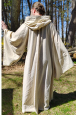 Cloakmakers.com R578-Washable Lightweight Cream & Gold Wool Blend Robe w/ Gold Tone Clasp & Pockets