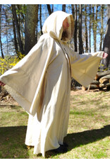 Cloakmakers.com R578-Washable Lightweight Cream & Gold Wool Blend Robe w/ Gold Tone Clasp & Pockets