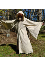 Cloakmakers.com R578-Washable Lightweight Cream & Gold Wool Blend Robe w/ Gold Tone Clasp & Pockets