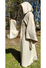Cloakmakers.com R578-Washable Lightweight Cream & Gold Wool Blend Robe w/ Gold Tone Clasp & Pockets