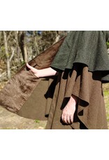 Cloakmakers.com 6017-Washable Green & Brown Ranger Mantle Cloak w/ Green Velveteen Hood Lining & Interior Pockets