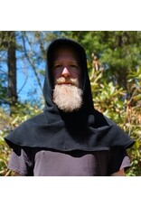 Cloakmakers.com H568-Washable Black Fleece Hooded Cowl w/ Rain & Wind Resistance