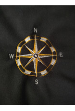 Cloakmakers.com 6019-Washable Almost Black Fleece Cloak w/ Compass Embroidery
