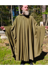 Cloakmakers.com 6021-Washable Lightweight Green Wool Blend Cloak w/ Black Velvet Hood Lining