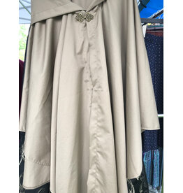 Cloakmakers.com 6027-Washable Tan Cotton Cloak w/ Bronze Tone Clasp