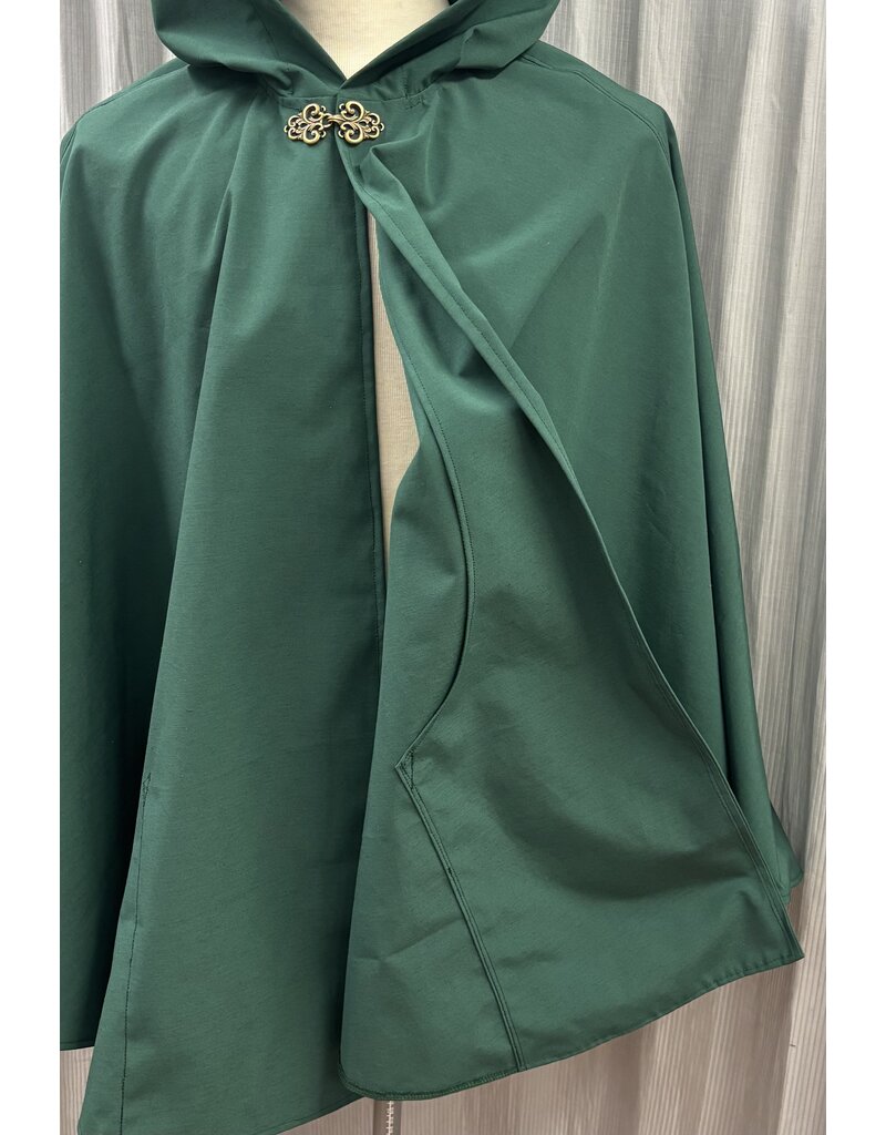 Cloakmakers.com 6032-Washable Green Raincoat Ruana Cloak w/ Pockets