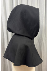 Cloakmakers.com H569-Washable Black Wool Blend Hooded Cowl