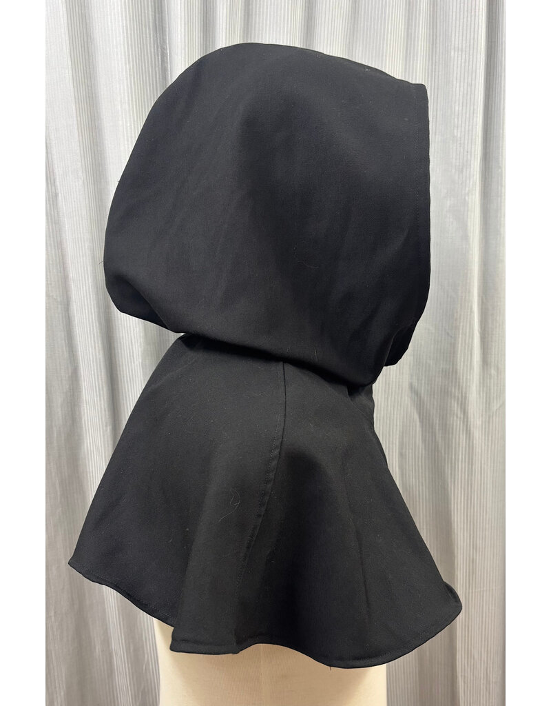 Cloakmakers.com H569-Washable Black Wool Blend Hooded Cowl
