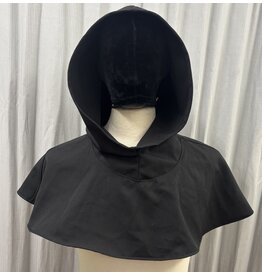Cloakmakers.com H569-Washable Black Wool Blend Hooded Cowl