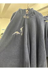 Cloakmakers.com 6036-Washable Blue Fleece Cloak w/Bats Embroidery