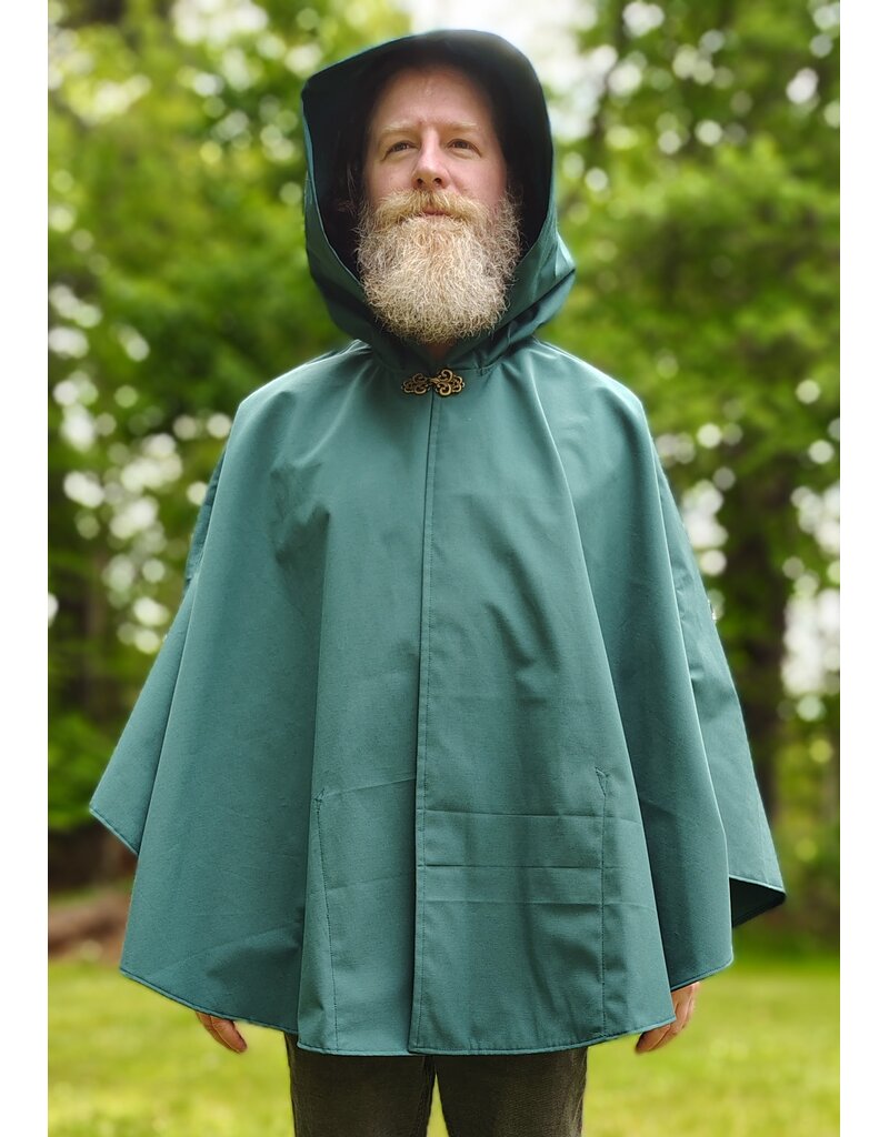 Cloakmakers.com 6032-Washable Green Raincoat Ruana Cloak w/ Pockets