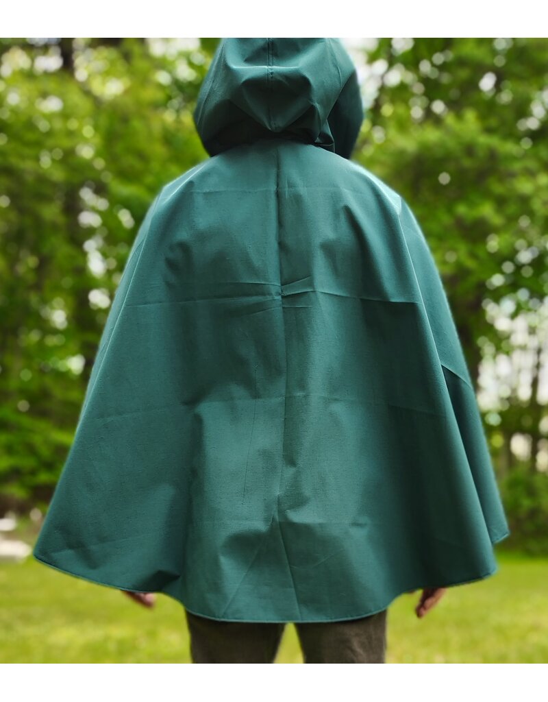 Cloakmakers.com 6032-Washable Green Raincoat Ruana Cloak w/ Pockets