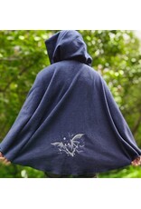 Cloakmakers.com 6036-Washable Blue Fleece Cloak w/Bats Embroidery