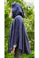 Cloakmakers.com 6035-Washable Blue Fleece Cloak w/Moon and Cat Embroidery