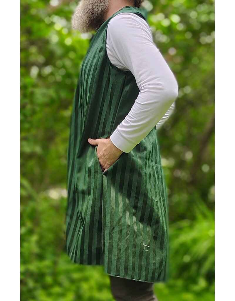 Cloakmakers.com J922-Washable Emerald Green Striped Vest w/ Pockets