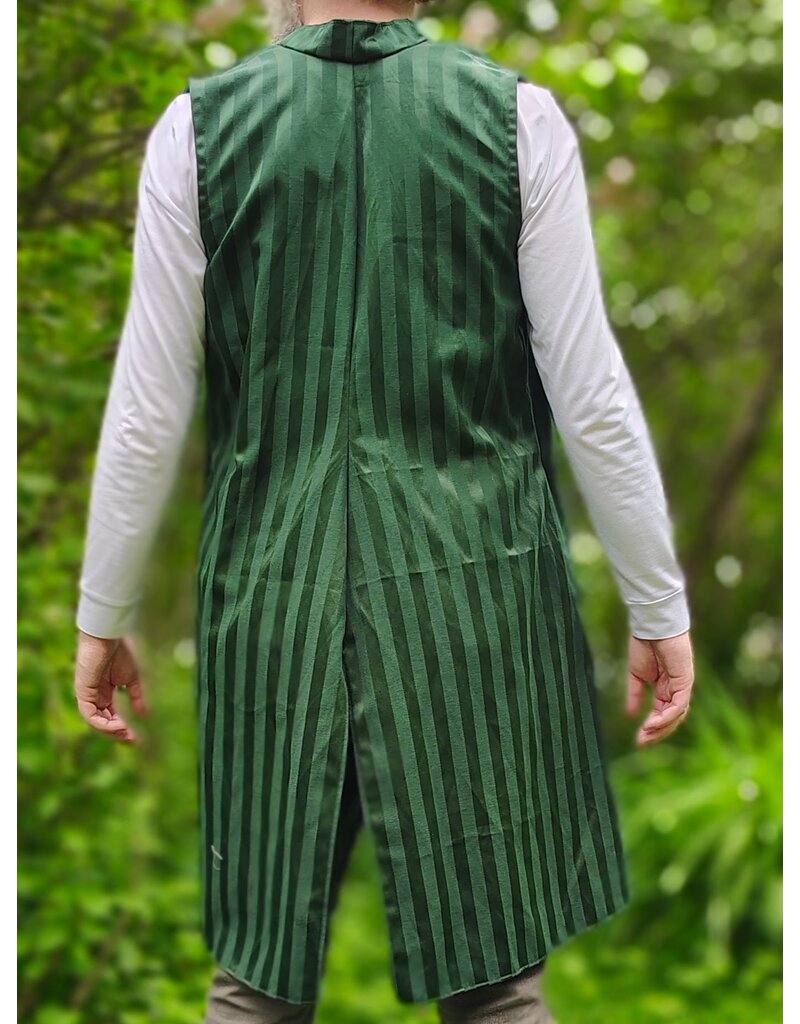 Cloakmakers.com J922-Washable Emerald Green Striped Vest w/ Pockets