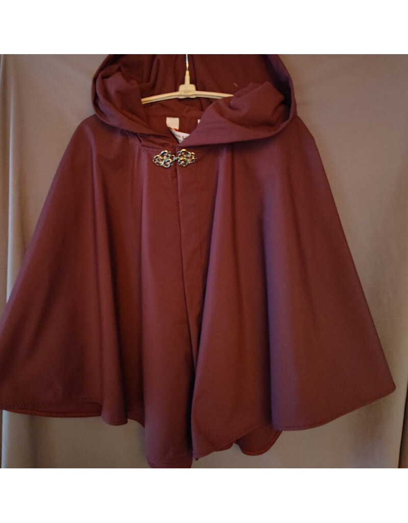 Cloakmakers.com 6039-Washable Red Hard Faced Fleece Raincloak w/ Silver Tone Clasp