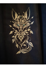 Cloakmakers.com 6040-Washable Dark Blue Fleece Cloak w/ Wolf Embroidery