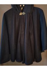 Cloakmakers.com 6040-Washable Dark Blue Fleece Cloak w/ Wolf Embroidery