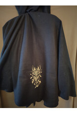 Cloakmakers.com 6040-Washable Dark Blue Fleece Cloak w/ Wolf Embroidery