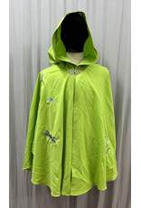 6041-Bright Green Ruana W/Several Dragonfly Embroideries & Pockets