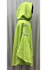 6041-Bright Green Ruana W/Several Dragonfly Embroideries & Pockets