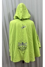 6041-Bright Green Ruana W/Several Dragonfly Embroideries & Pockets