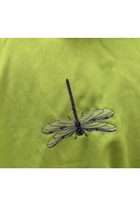 6041-Bright Green Ruana W/Several Dragonfly Embroideries & Pockets