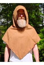 Cloakmakers.com H574-Washable Viking Skjoldehamn Hood, Tan Wool Bend